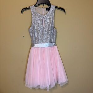 Elegant Pink and Silver Juniors Dress size 0